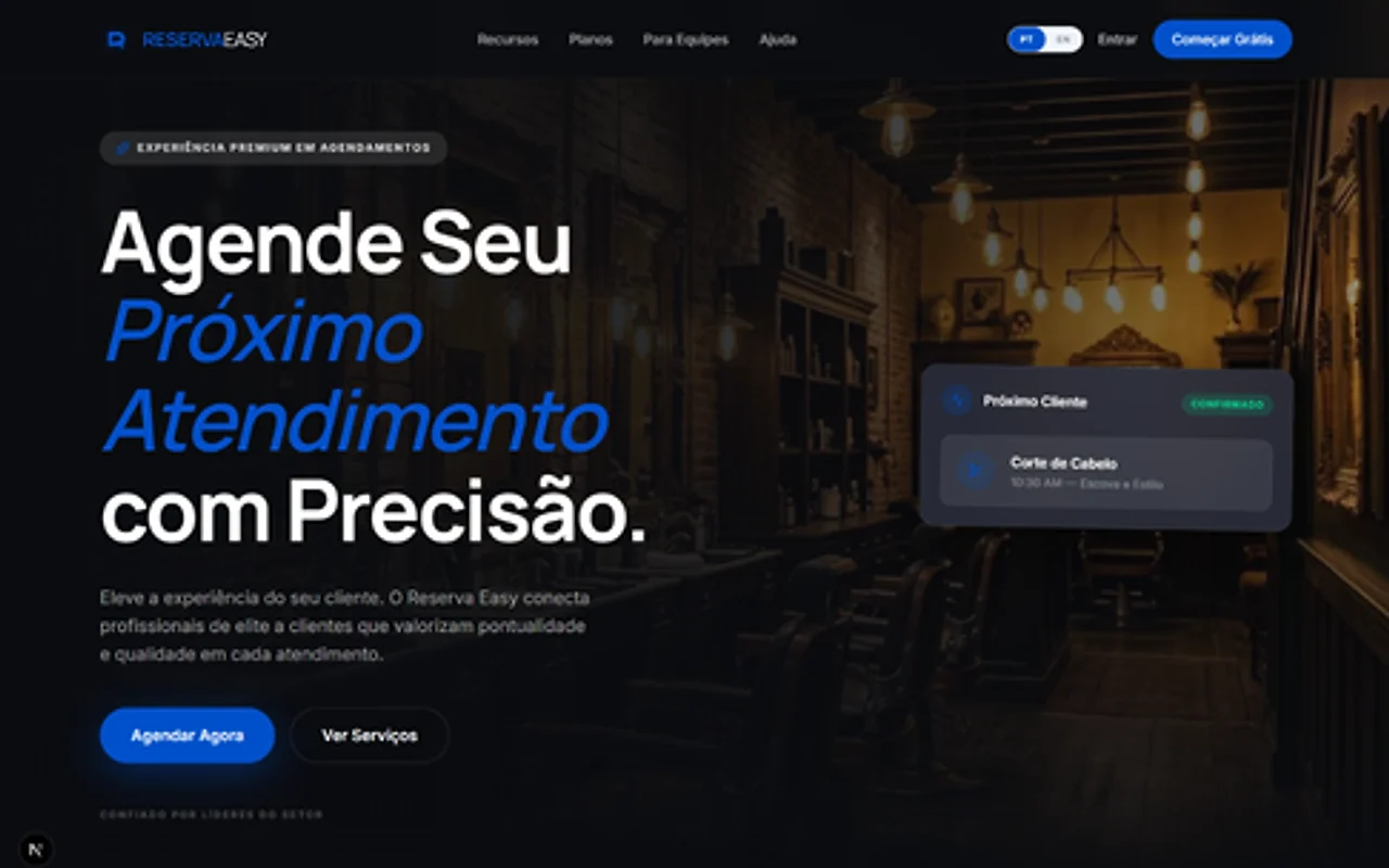 Tela inicial do projeto ReservaEasy, desenvolvido pela Codelix